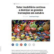 Setor imobilirio continua a dominar as grandes transaes em outubro